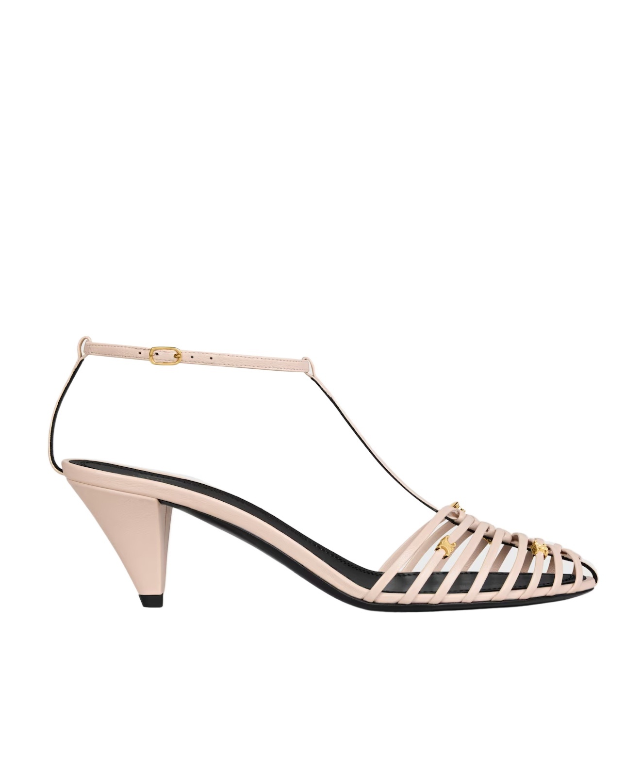 CAGE HEELED SANDAL IN GOATSKIN