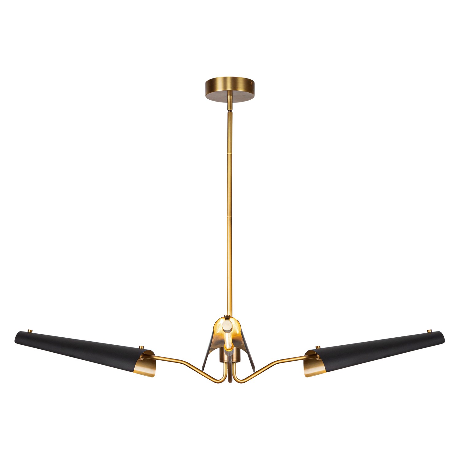 Matte Black Vintage Brass LED Chandelier from the Osorio Collection