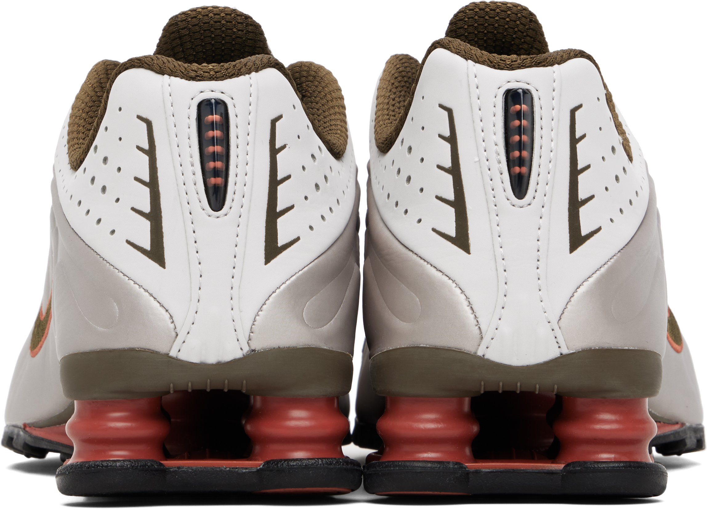Taupe & Gray Shox R4 Sneakers