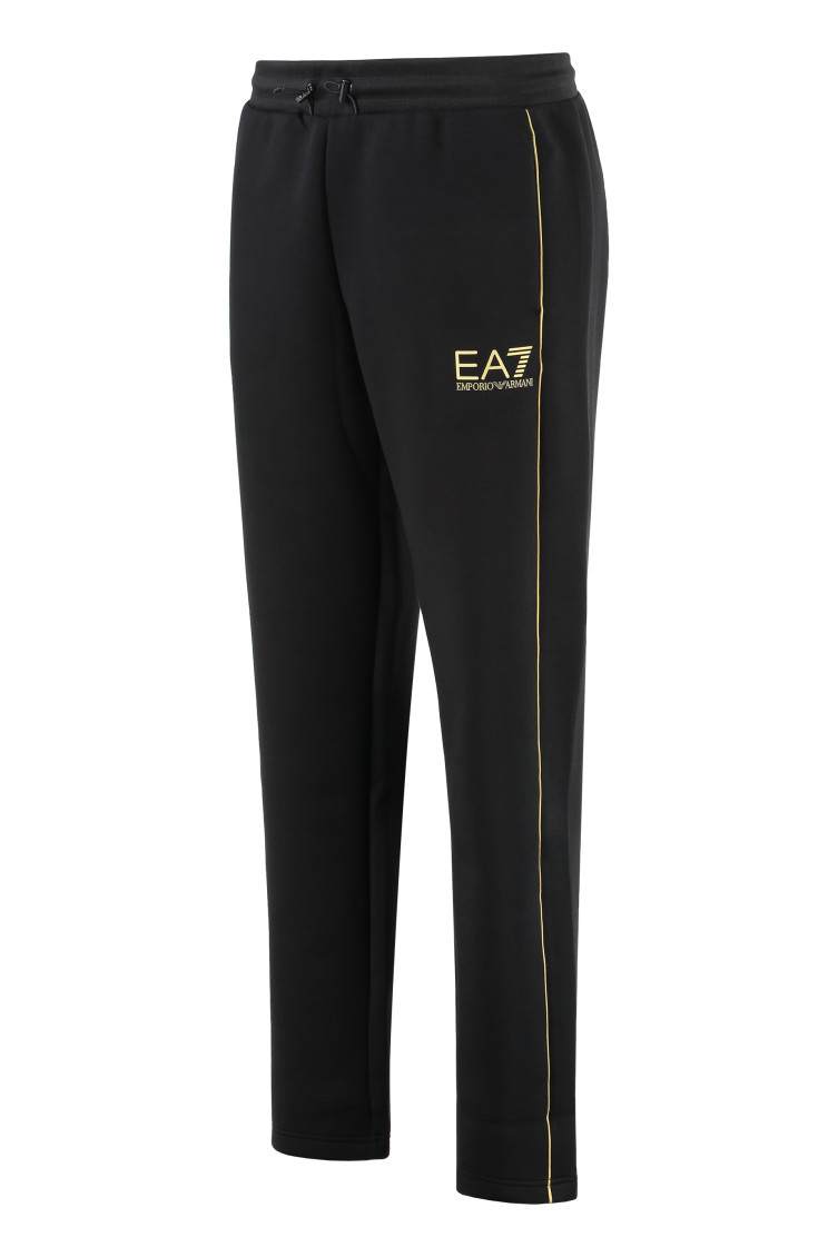 Black Polyester Logo Jogger