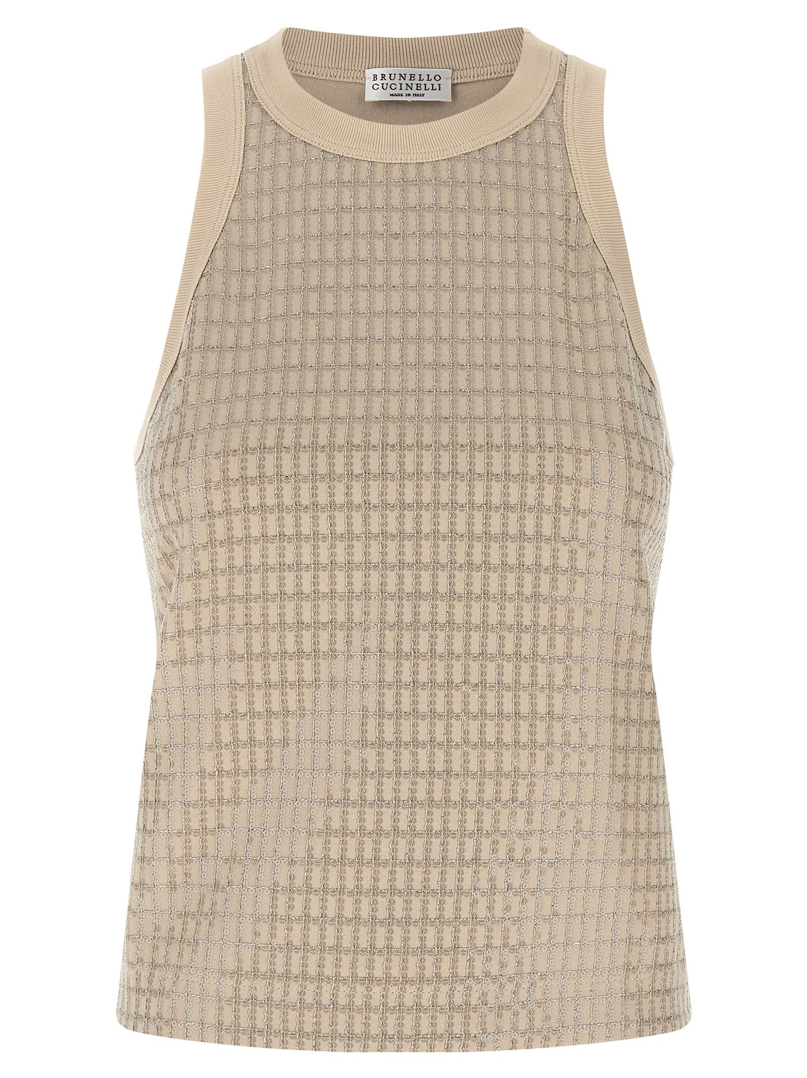 Dazzling Check Embroidery Top