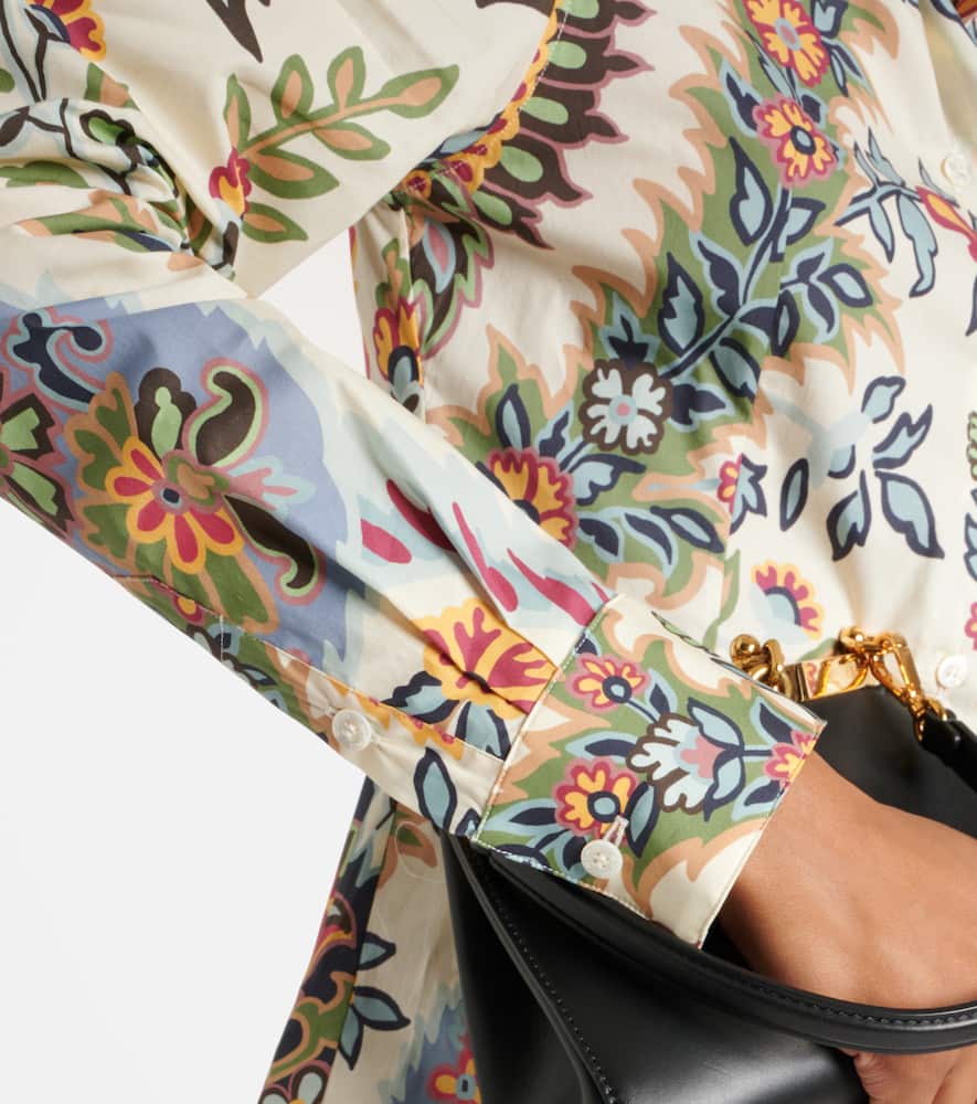 Floral cotton-blend shirt