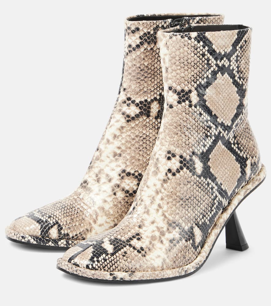 Souliers Martinez Teo snake-effect leather ankle boots