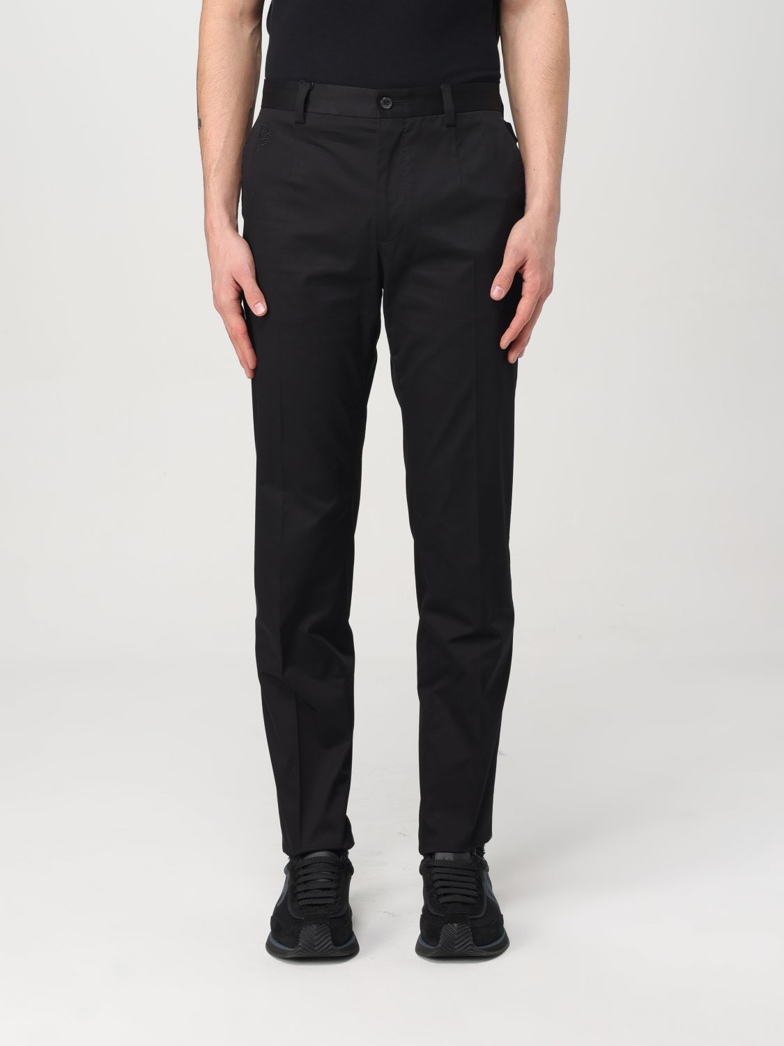 Logo-embroidered trousers - Black