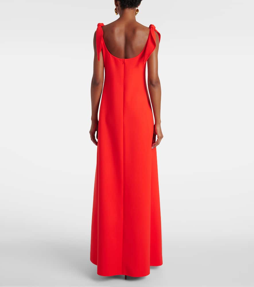 Oscar de la Renta Bow-detail wool-blend gown