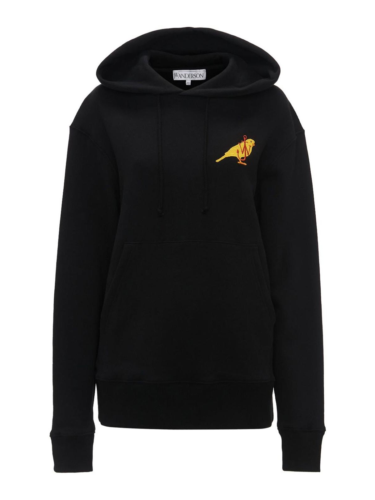 Logo-embroidered organic cotton hoodie - Black