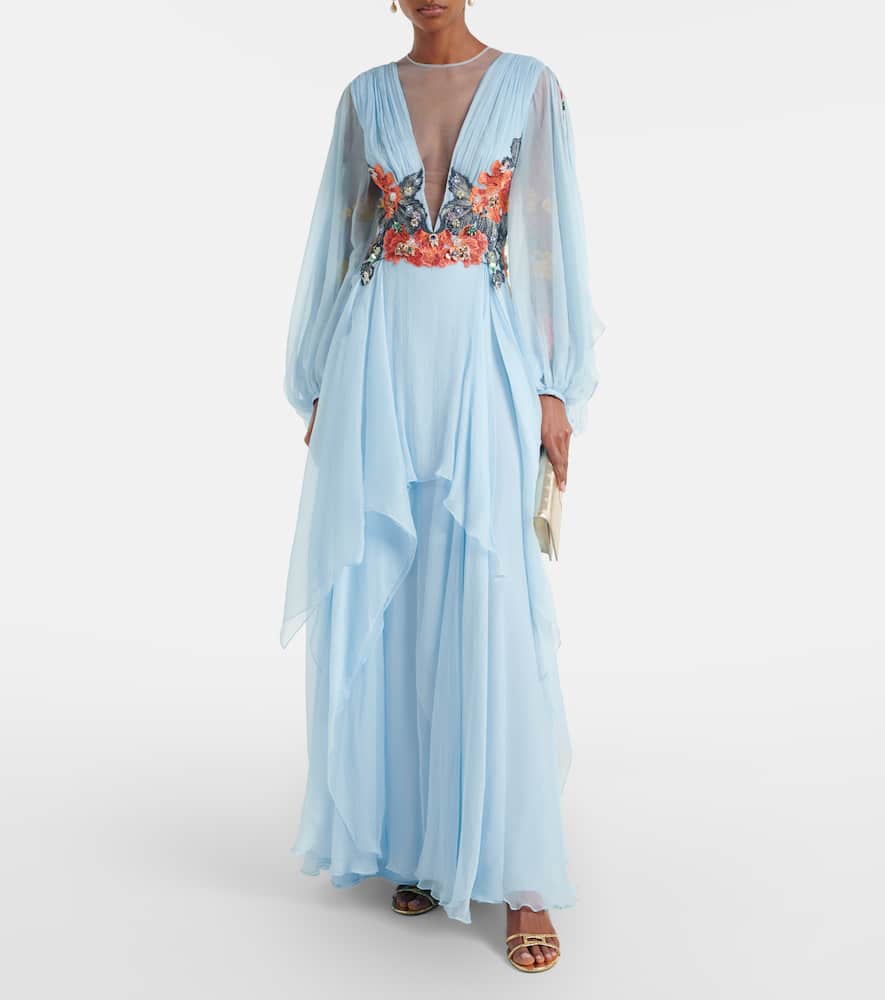 Floral silk gown