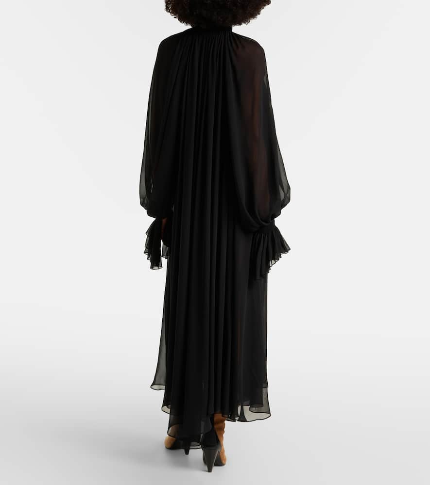 Edgar semi-sheer silk tulle midi dress
