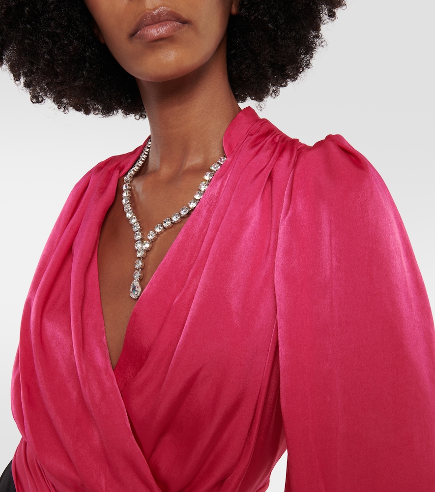 Mouglalis wrap satin blouse