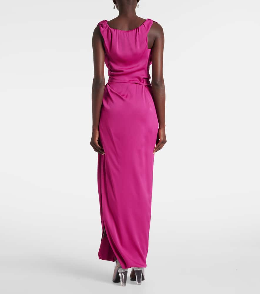 Long Ginnie Amber draped maxi dress