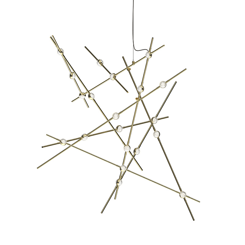Satin Brass LED Lantern from the Constellation Collection