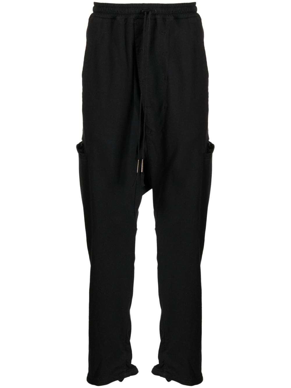 Drawstring-elasticated track pants - Black