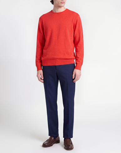Man Sweater Coral Size 40 Merino Wool, Cashmere