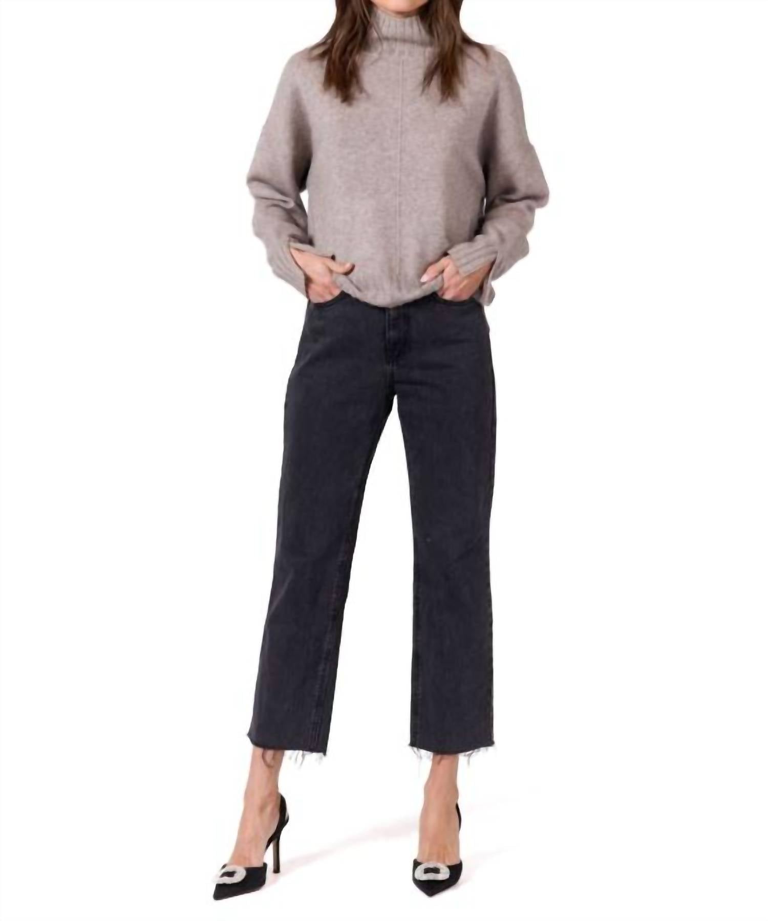 Nima Mock Neck Wool Blend Sweater In Oatmeal