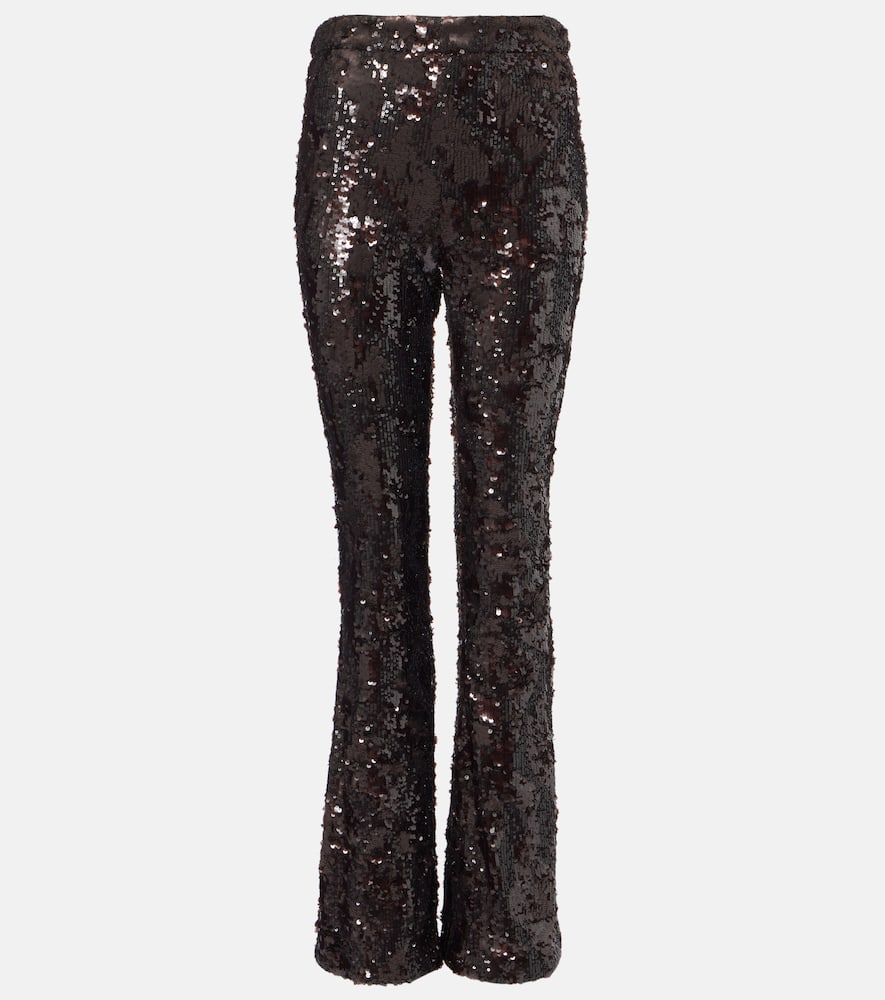 Collier sequined flared pants