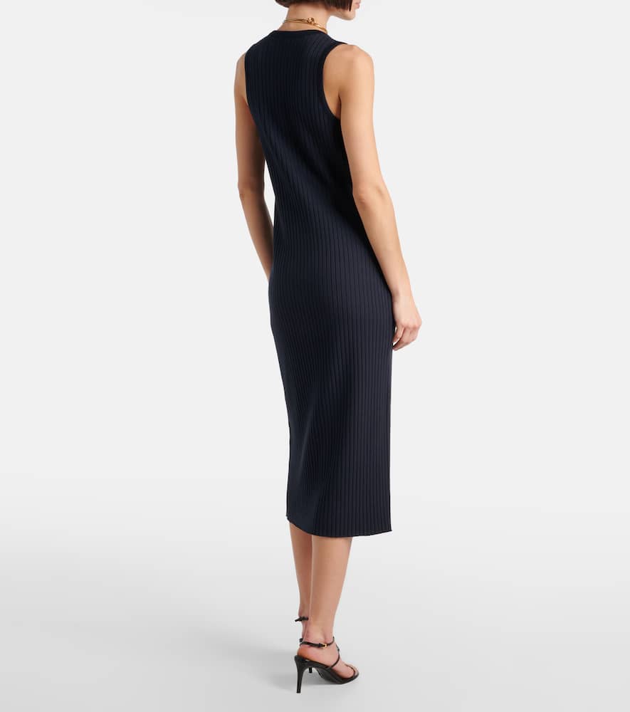 Ribbed-knit midi dress