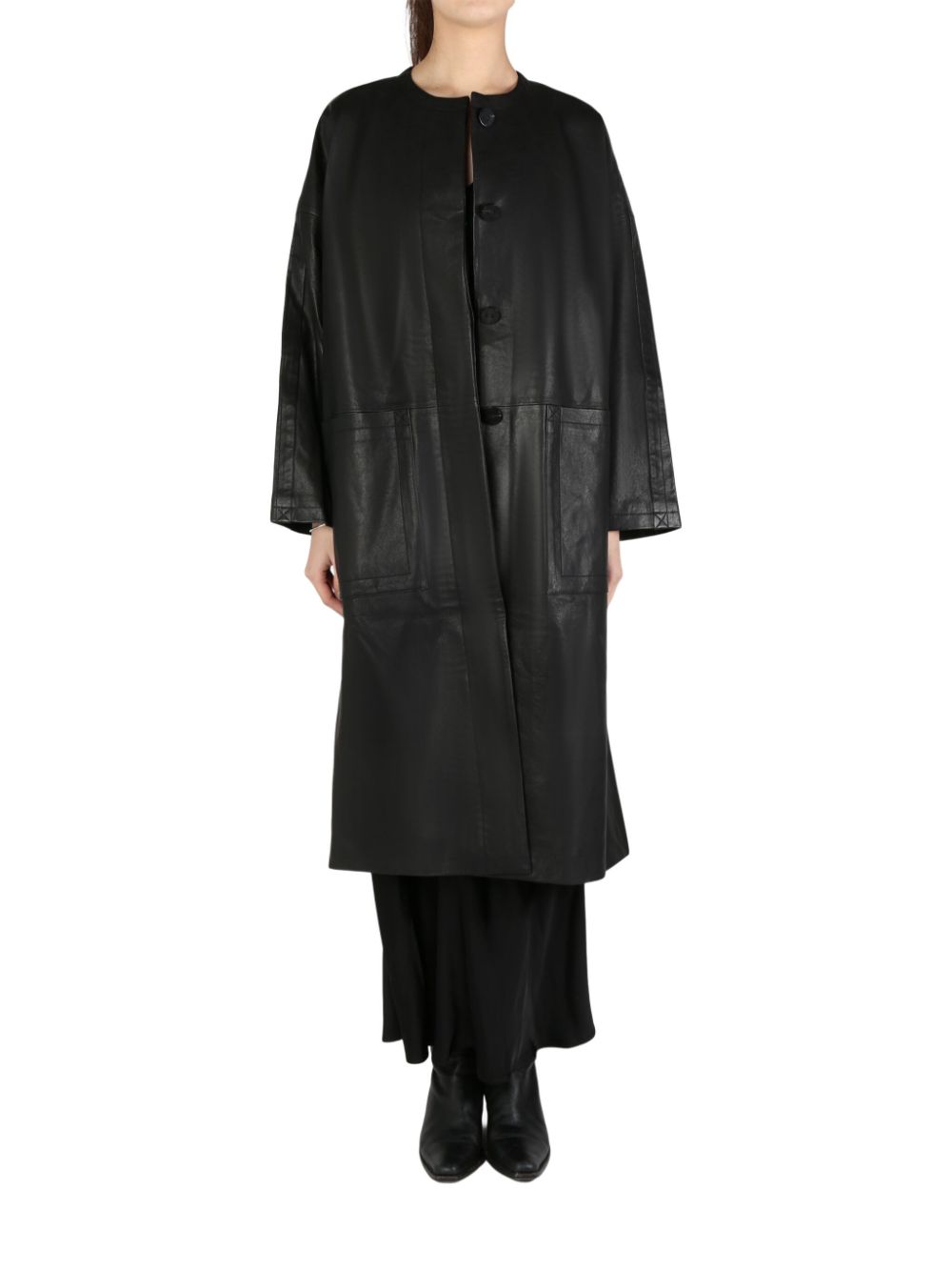 Leather coat - Black