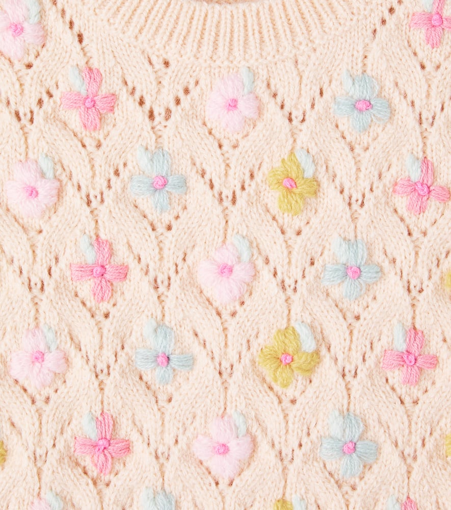 Yuliya open-knit floral top