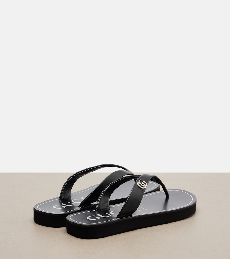 Mila Double G leather thong sandals