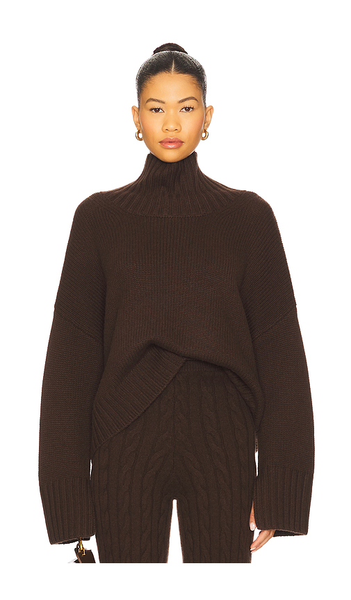 Soft Goat Girlfriend Turtleneck Pullover - Brown. S. Also