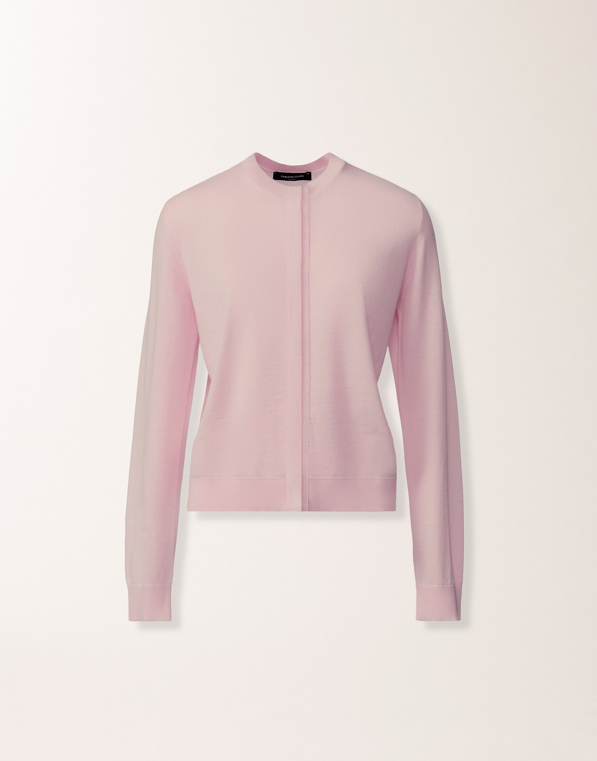 Lilac pink wool and cotton cardigan