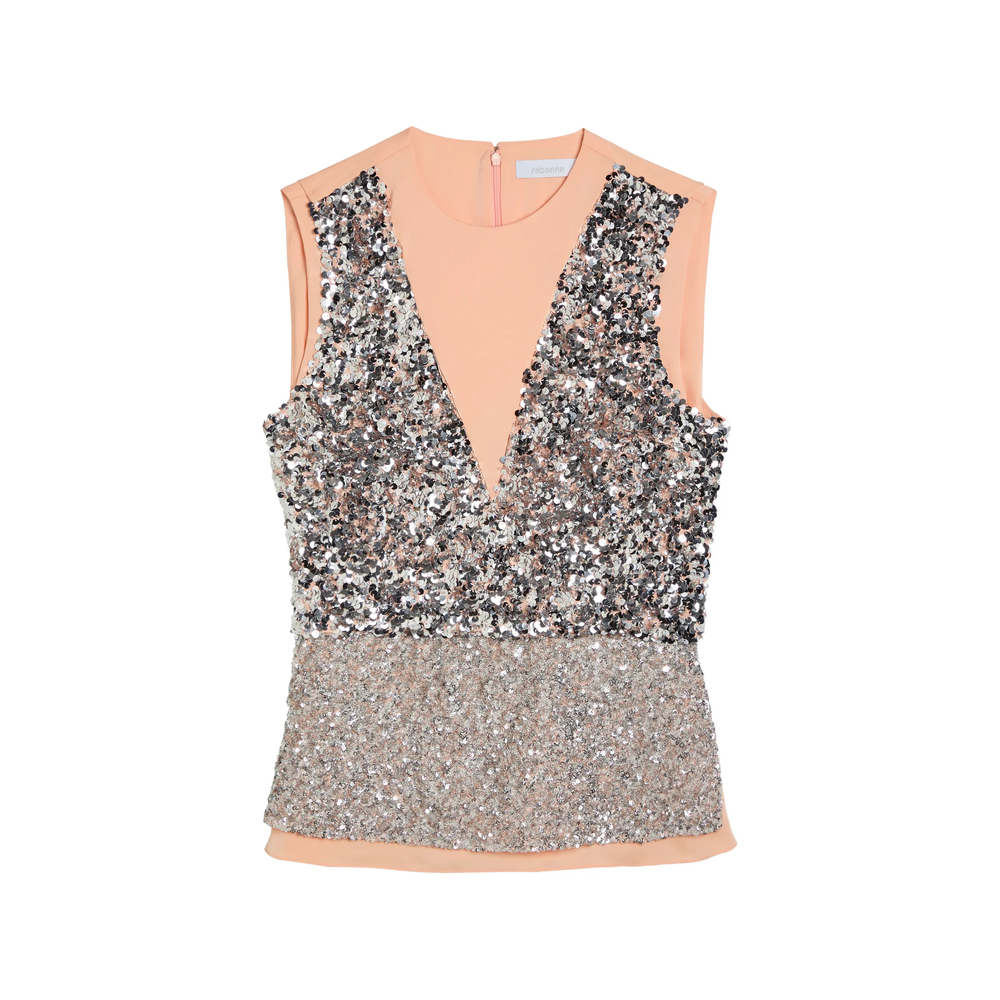 Sequin V-neck Vest