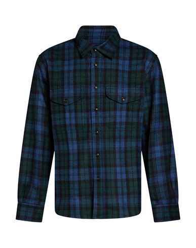 Man Shirt Dark green Size M Wool, Polyester, Polyamide