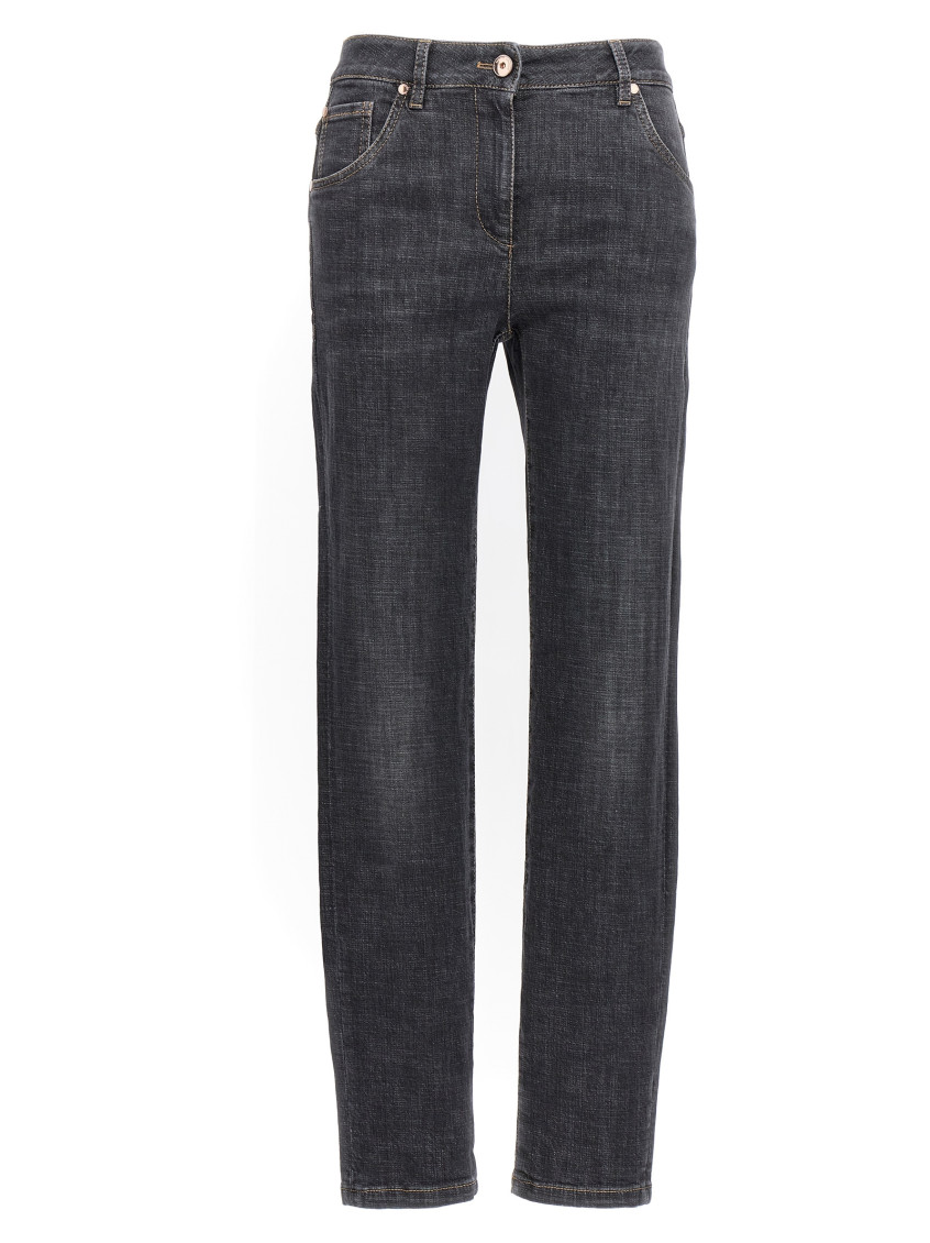 High-waisted skinny jeans - Grey