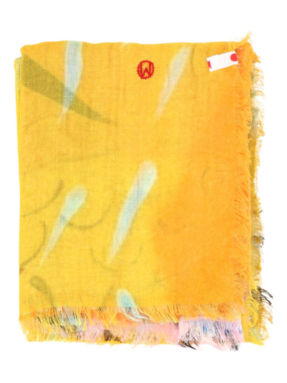 TALKING WALLS graphic-print scarf - Yellow