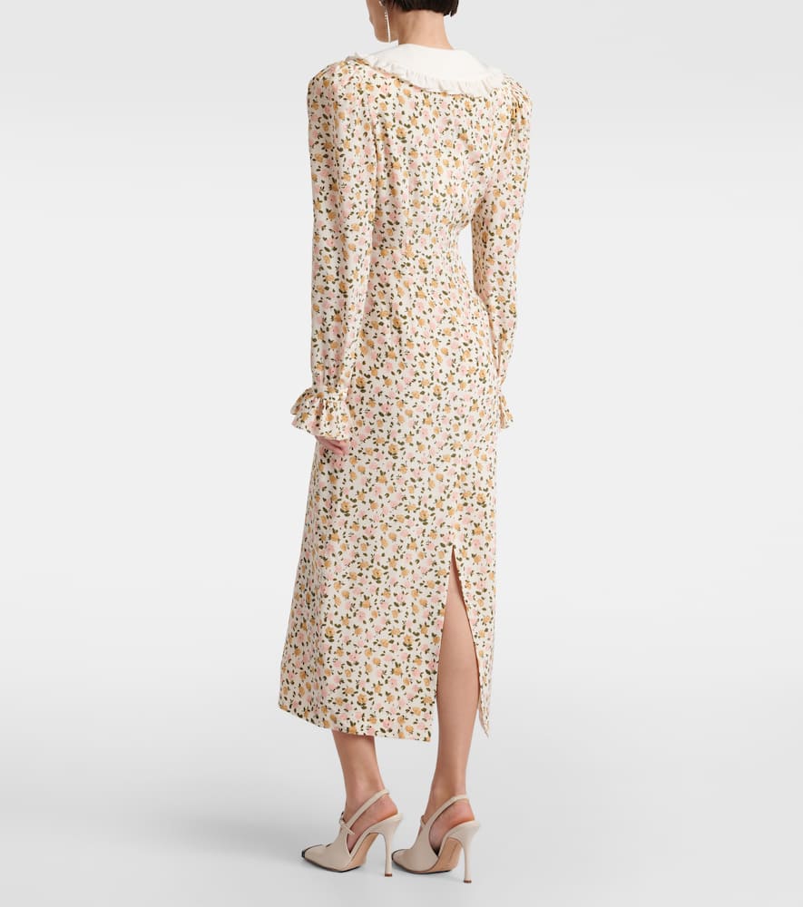 Floral silk midi dress