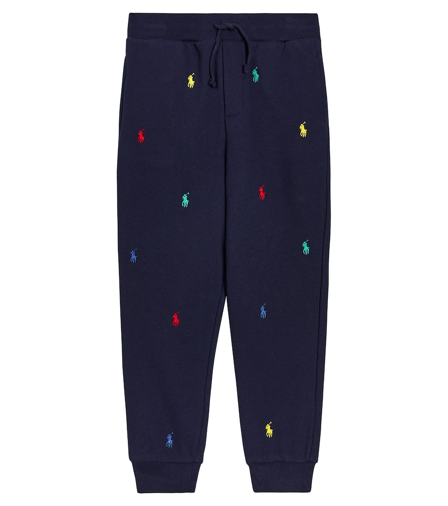 Embroidered cotton-blend sweatpants