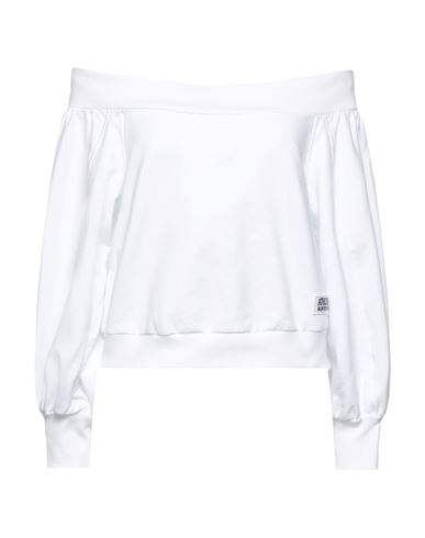 Athleisure Woman Sweatshirt White Size 10 Cotton, Elastane