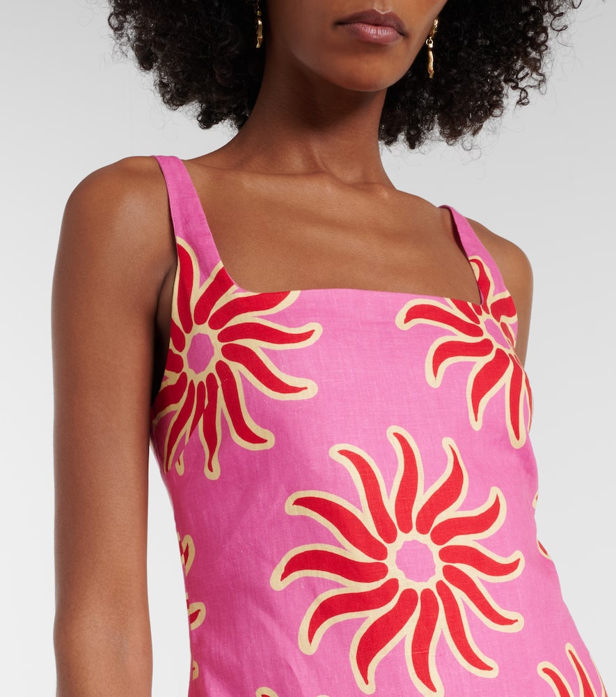 Clara printed linen midi dress