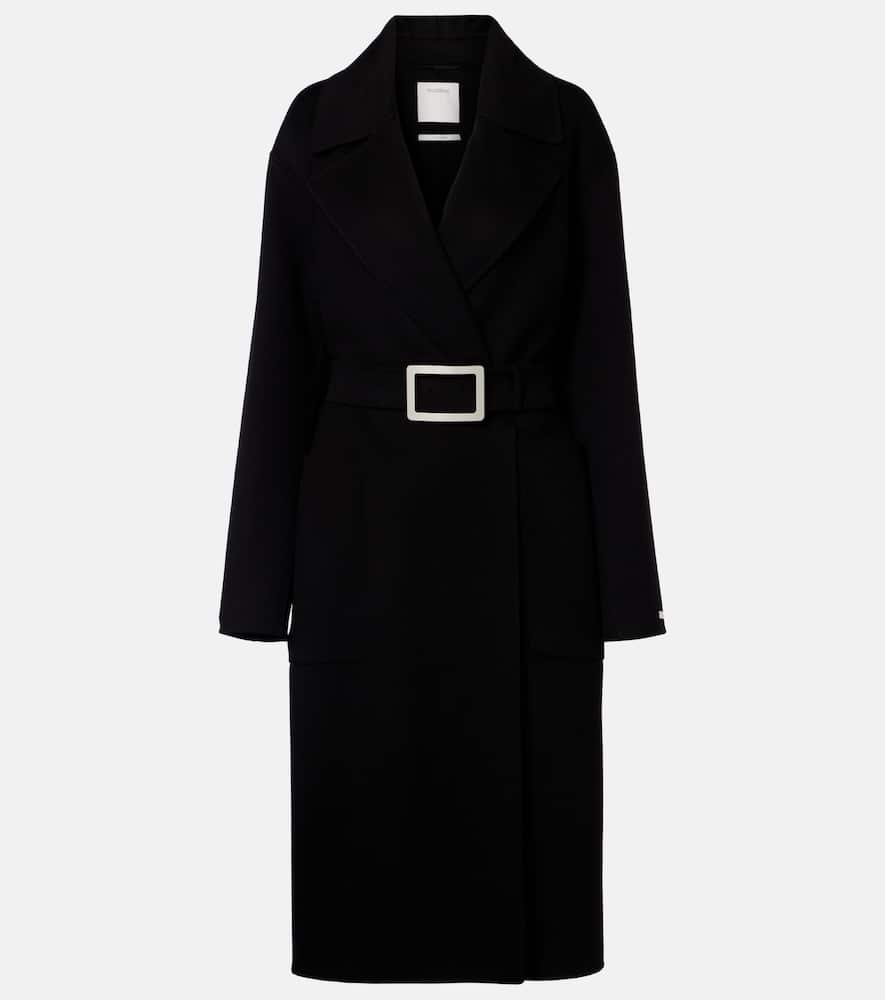 Belted virgin wool wrap coat