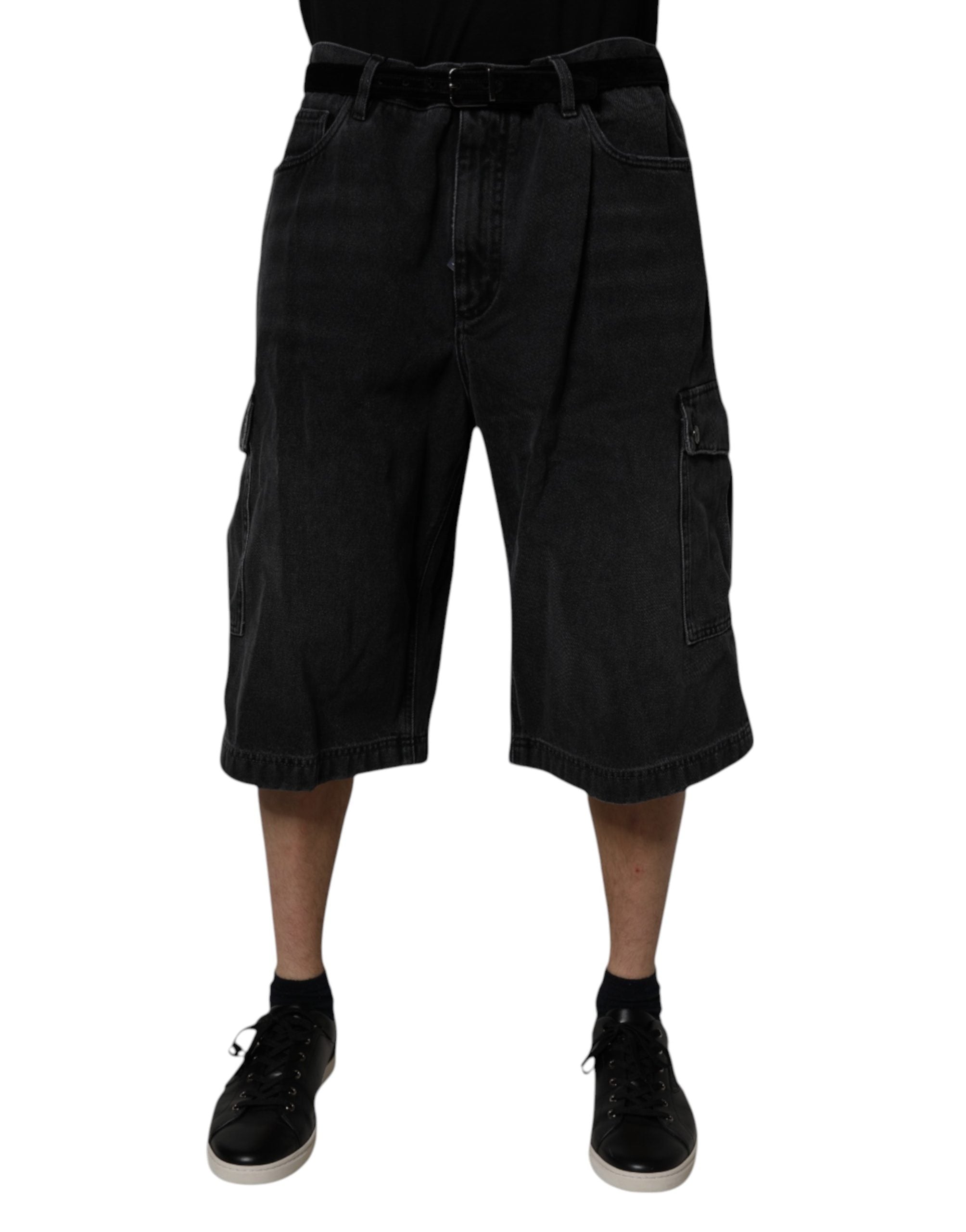 Bermuda Cargo Shorts — Black