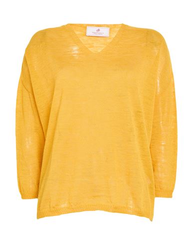 Woman Sweater Mustard Size L Linen, Polyester