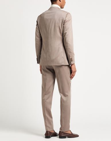 Man Suit Beige Size 38 Wool, Silk