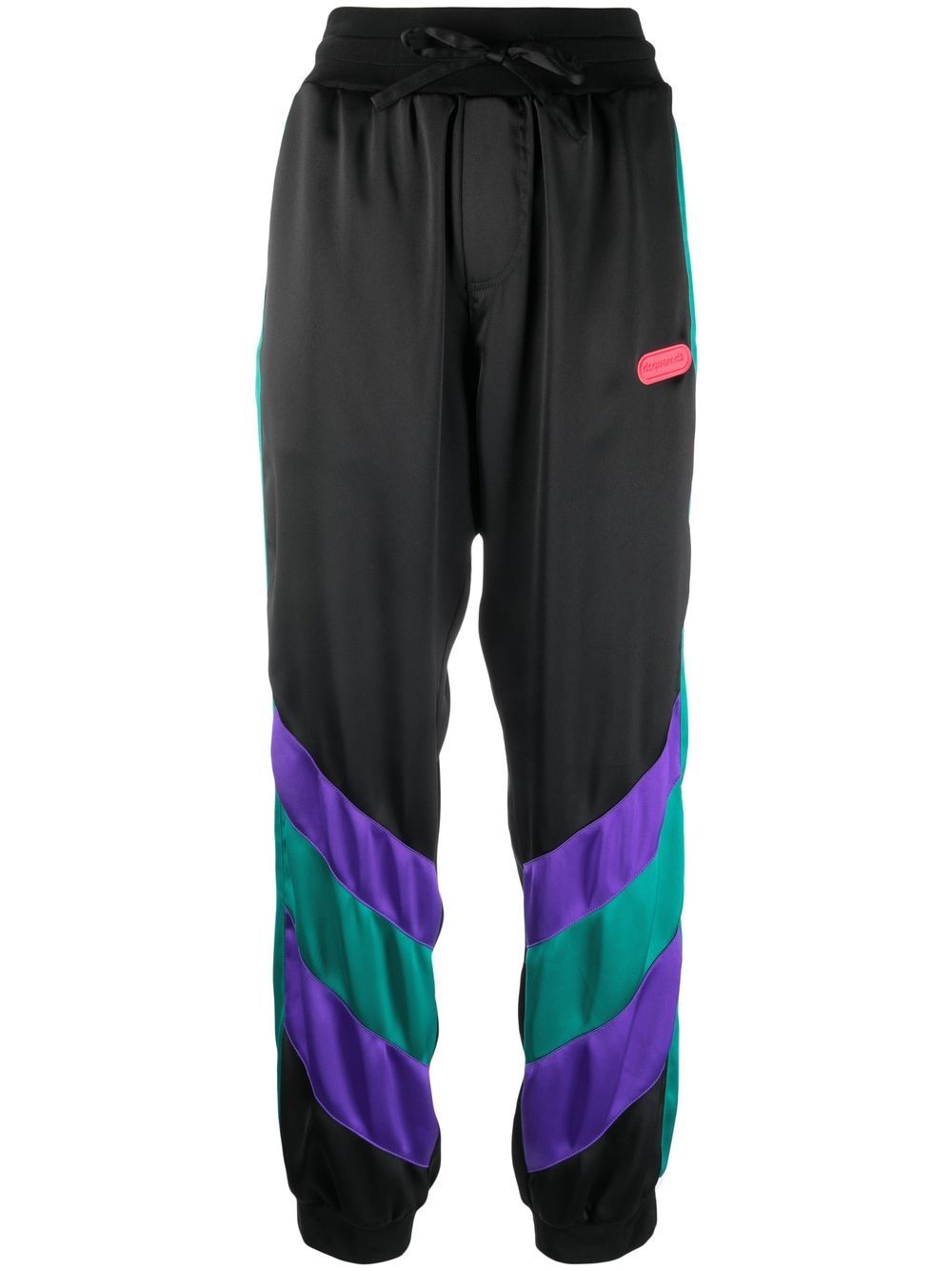 Stripe-detail track pants - Black