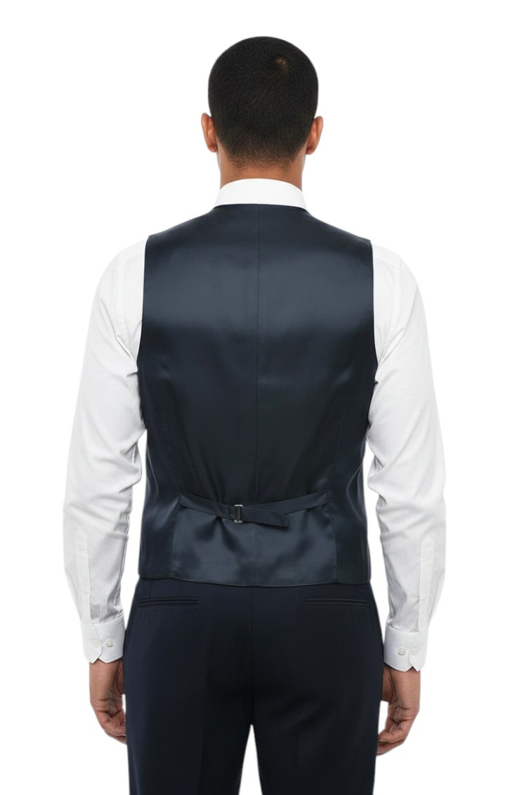 Blue Single Breasted Waistcoat