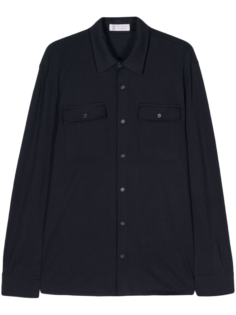 Classic-collar cotton shirt - Blue