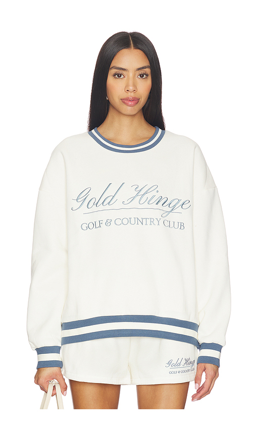 Gold Hinge Country Club Sweatshirt in Cream. M. Also in L, S