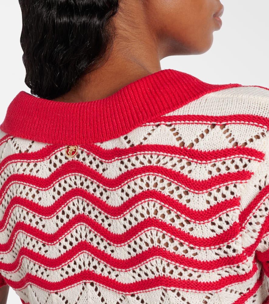Coco cropped cotton-blend crochet top