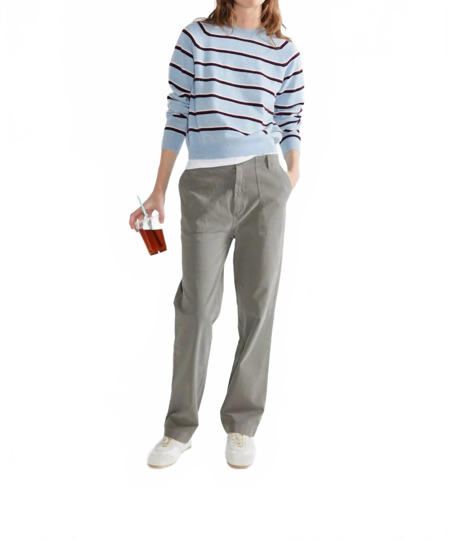 Sydney Striped Sweater In Blue/navy/wine/white