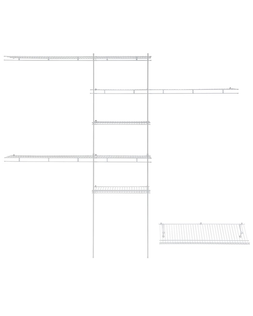 ClosetMaid Superslide Fixed Mount 60-96 Inch Wire Closet Organizer With Shoe Shelf