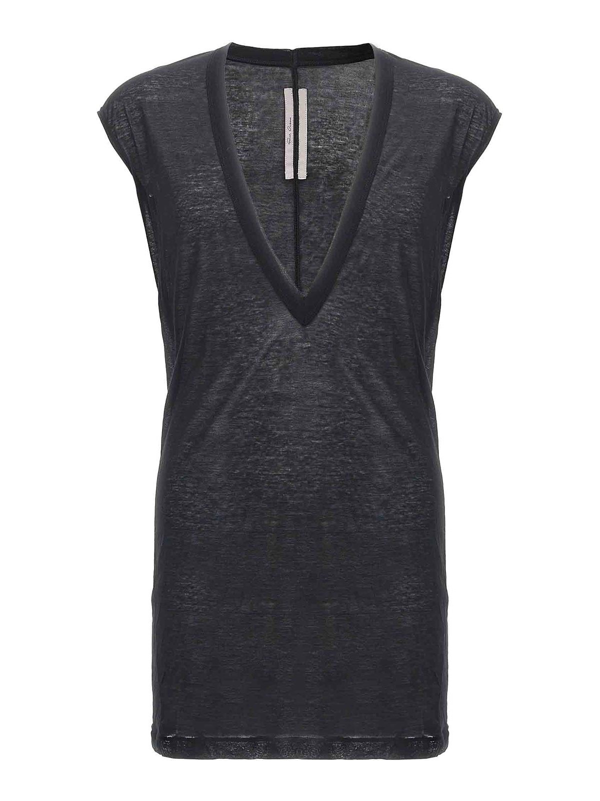 Rick Owens - dylan v neck sheer sleeveless top
