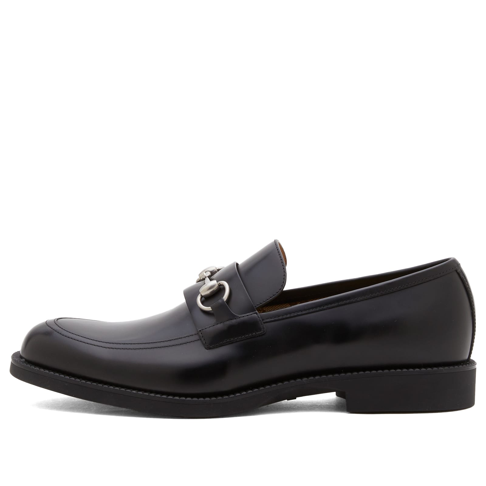 Men's Rubber Sole Tempe Horsebit Leather Loafer in Black