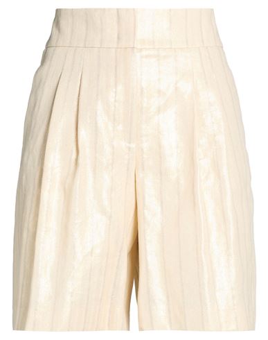 Woman Shorts & Bermuda Shorts Gold Size 6 Linen, Cotton, Polyester, Polyamide