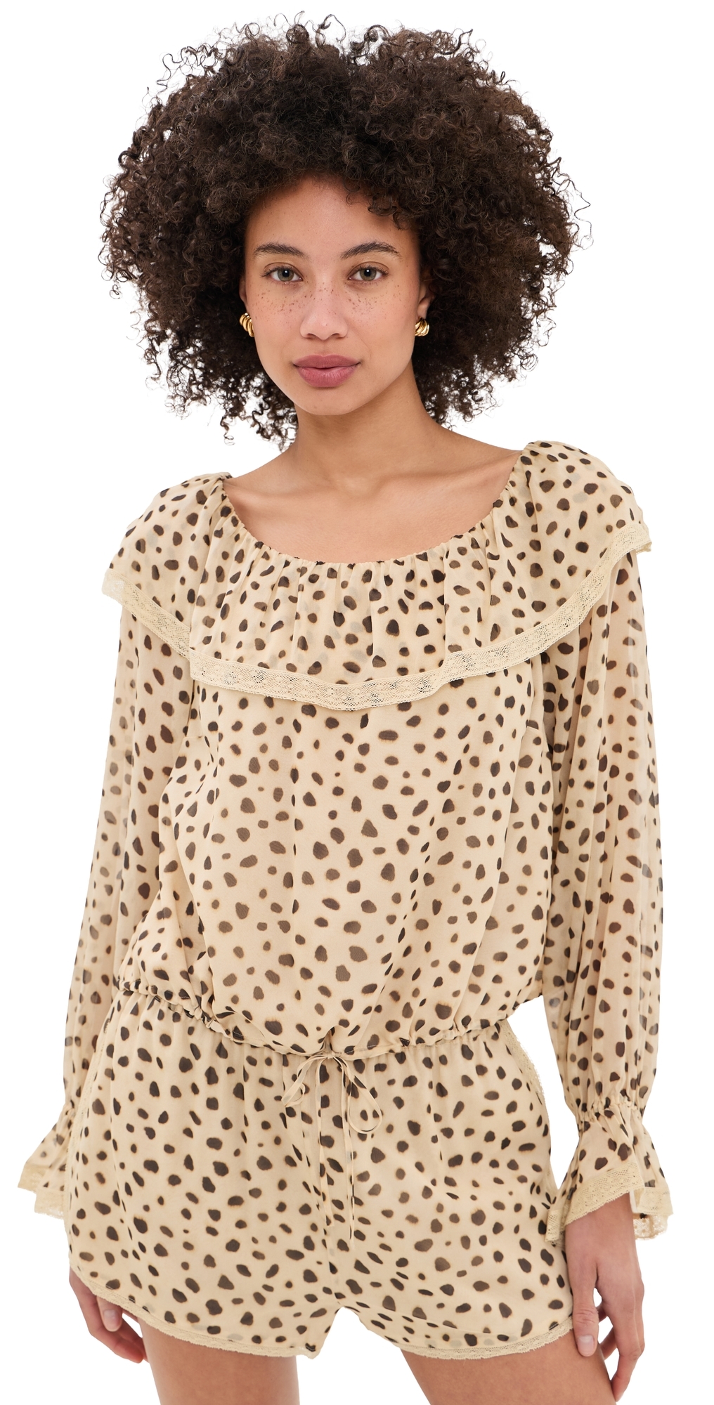Priscilla Silk Blouse Cheetah