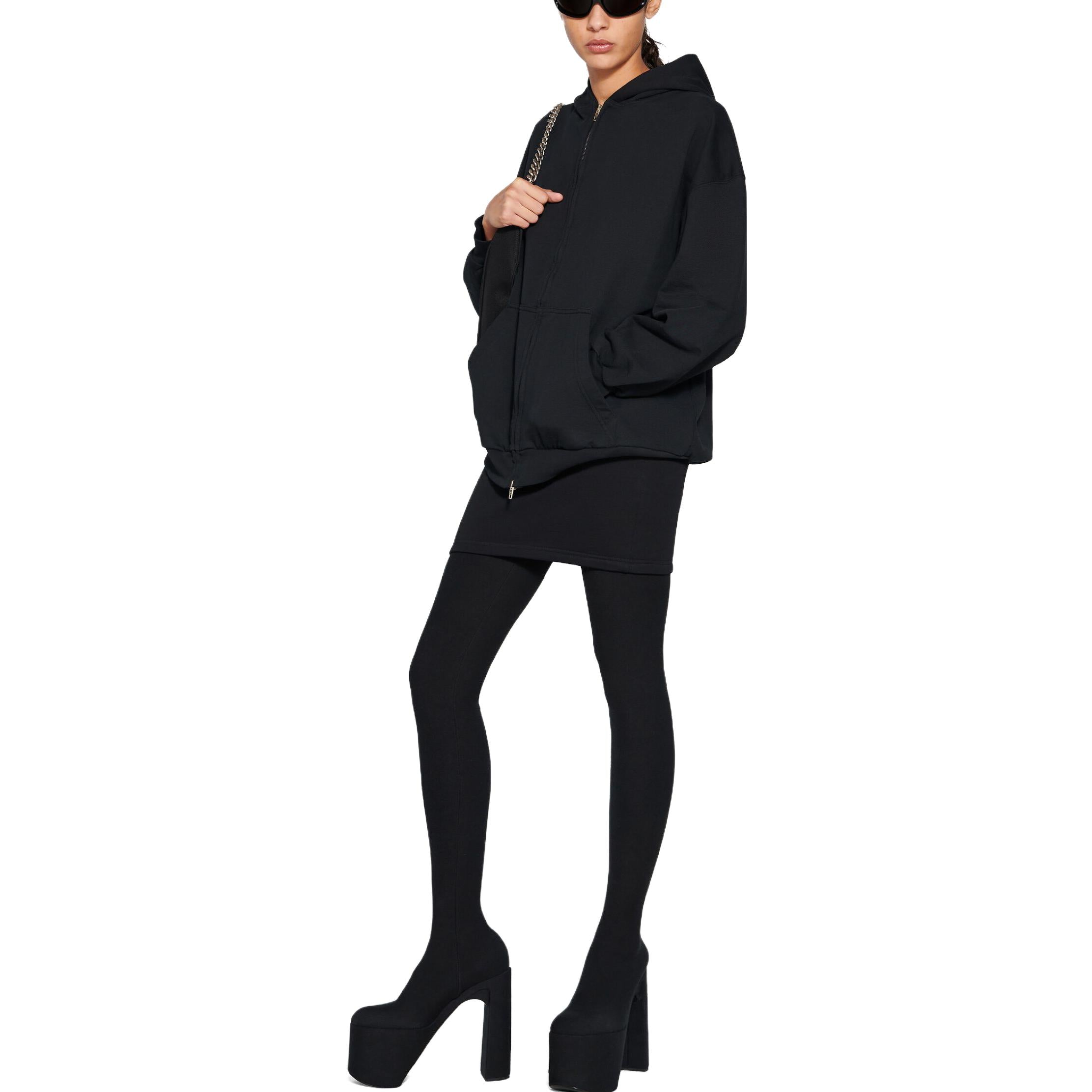Outside Loop Zip-Up Hoodie Small Fit 'Black Faded'