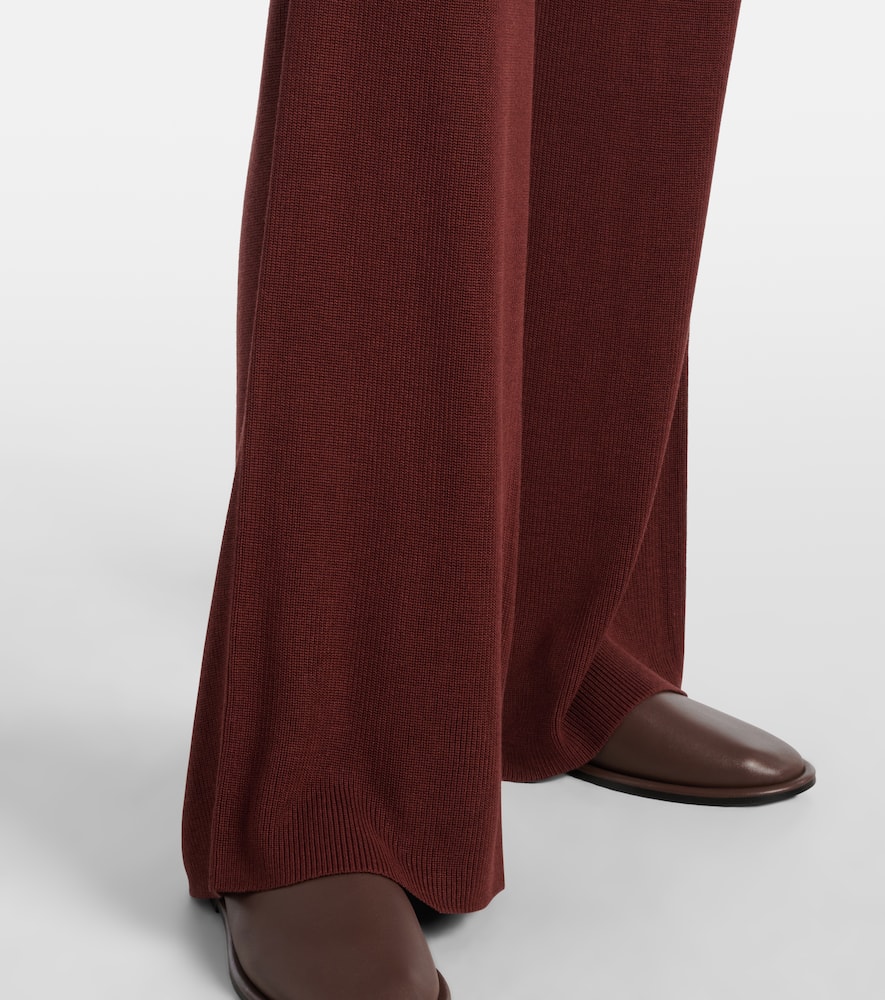 Silk-blend wide-leg pants